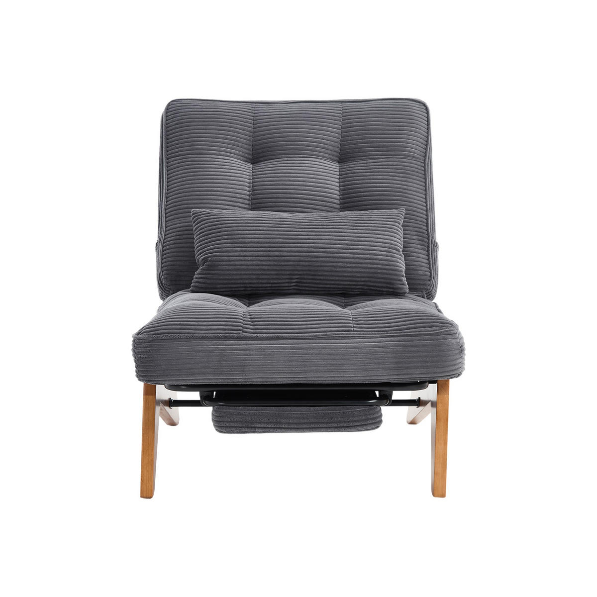 SESSEL Relaxsessel mit Fußstütze & Lendenkissen,verstellbar,Dunkelgrau - Dunkelgrau, Holz (73/90/59cm) - LVHOM