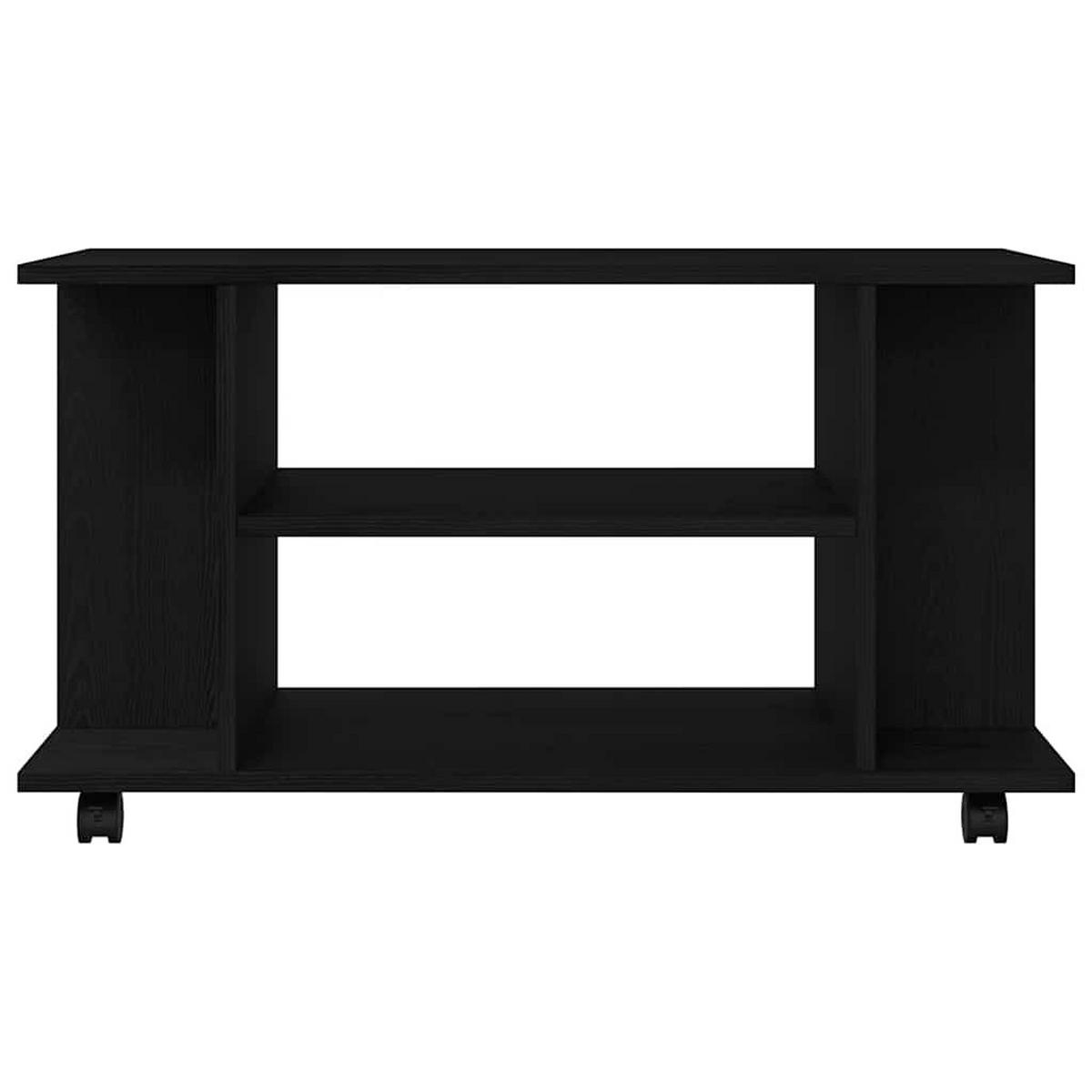 TV-SCHRANK Mit Rollen Schwarz Eichen-Optik 80/40/45 Cm - Schwarz, Holzwerkstoff (40/45/80cm) - vidaXL