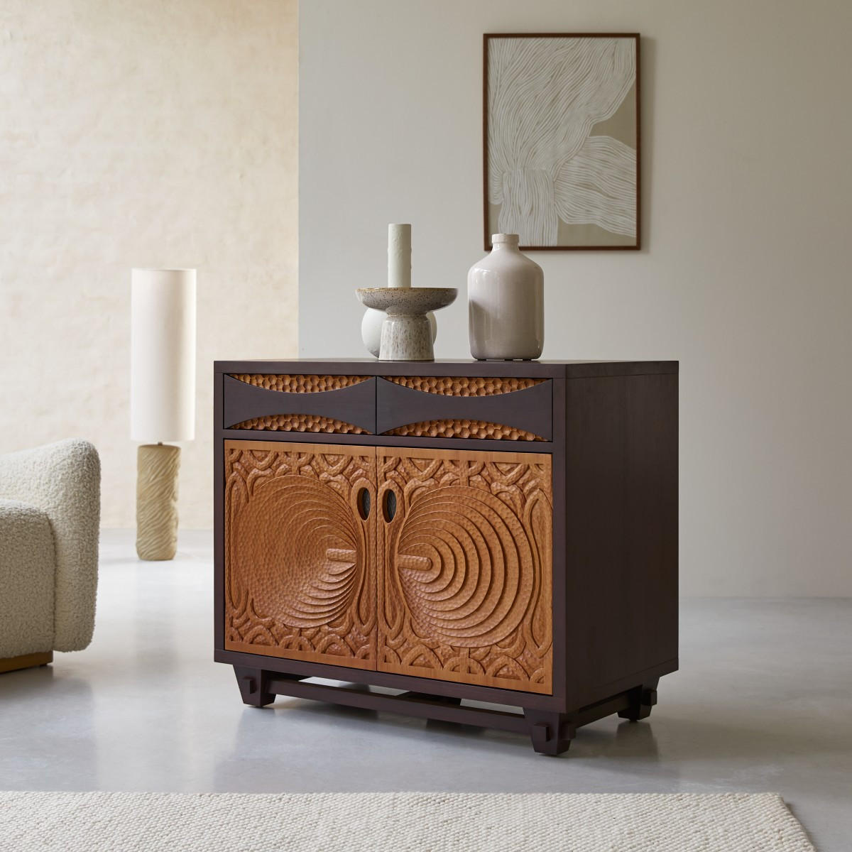 SIDEBOARD Frida Braun aus Mahagoni - Braun, Holz (93/80/52cm) - Tikamoon