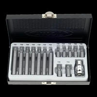 BIT-SET Innensechskant, S2 Stahl, 3/8 Zoll, T20-T55 - Schwarz, Metall (30/15/5cm) - BONI-SHOP