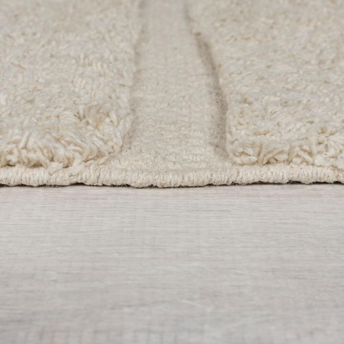 BAUMWOLLTEPPICH Bogen-Design naturfarben ITCHEN, Naturfarben 120x170 cm - Naturfarben, Textil (120/170cm) - KADIMA DESIGN