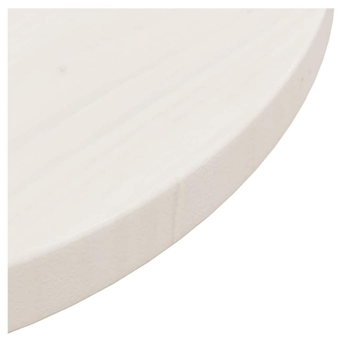 TISCHPLATTE Weiss Ø40/2,5 Cm Massivholz Kiefer - Weiß, Holz (40/40/2.5cm) - vidaXL