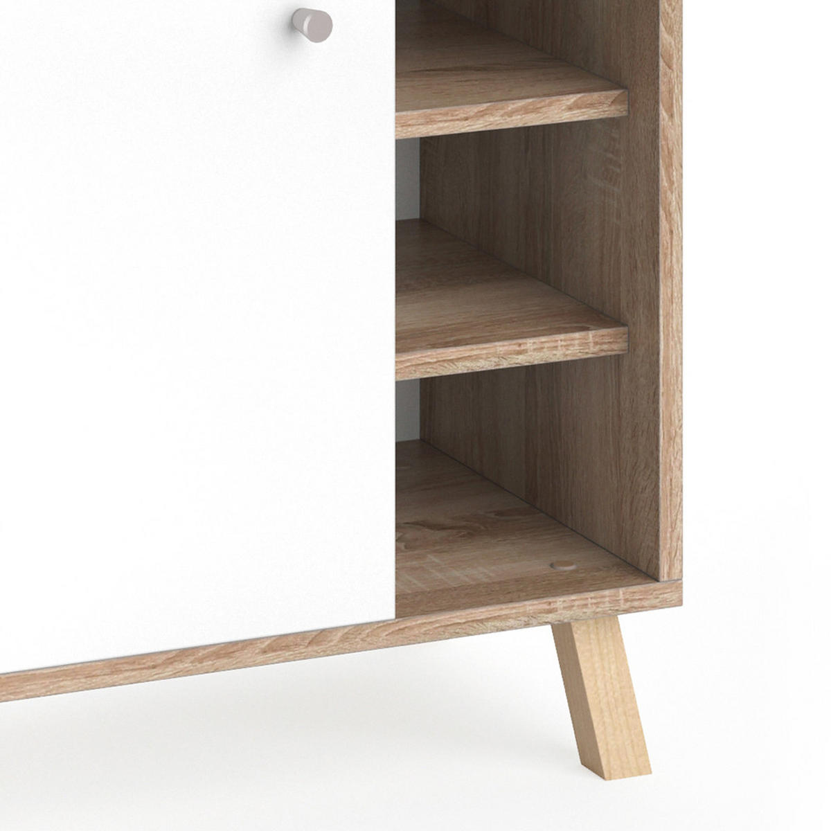 BADMÖBEL-SET Senyo Weiß 5 Teile - Weiß/Sonoma Eiche, Holzwerkstoff (62/54/32cm) - Vicco