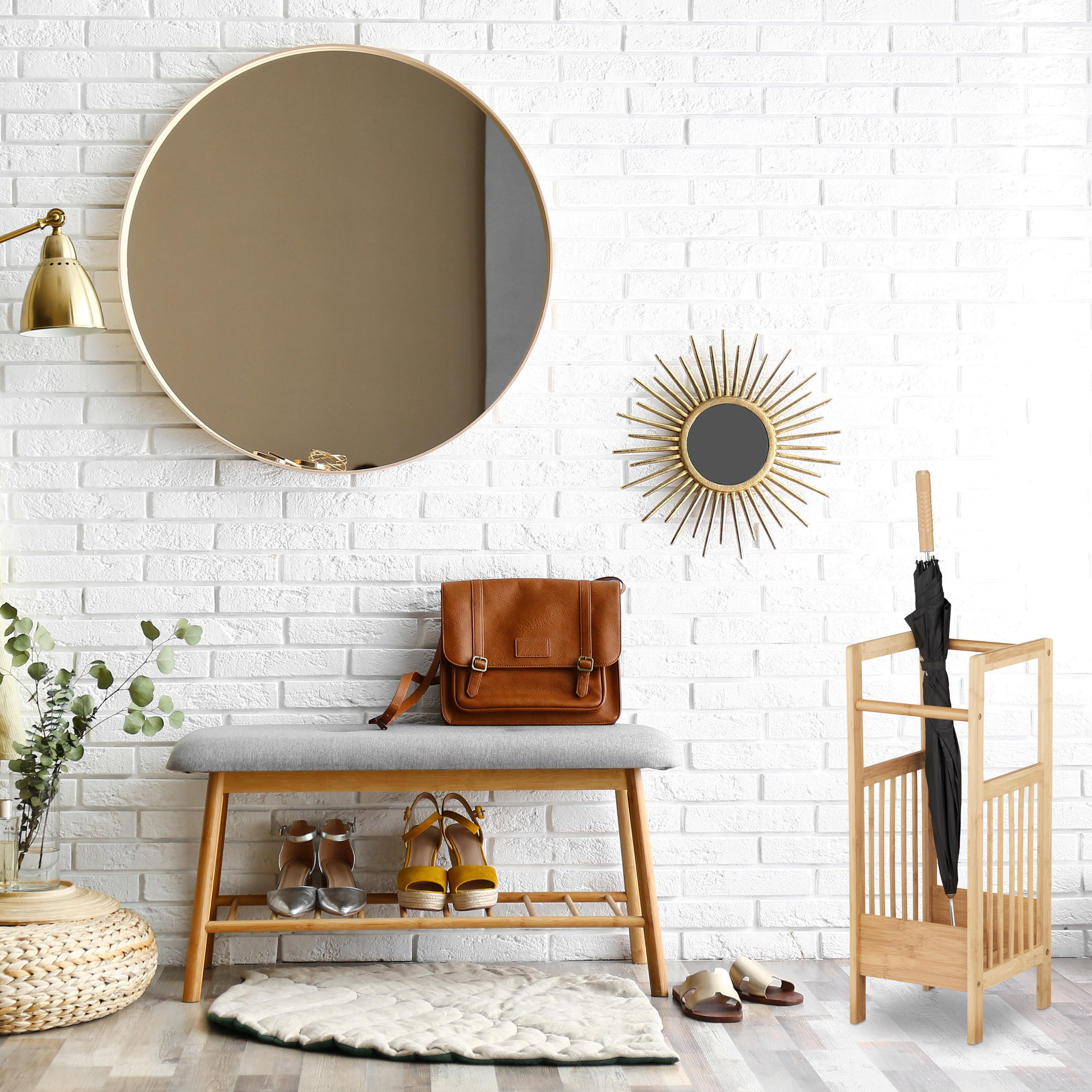 SCHIRMSTÄNDER - Hellbraun, Holz (25/64/26.5cm) - Relaxdays