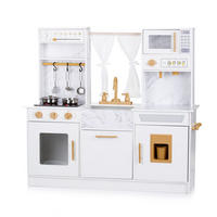 SPIELKÜCHE 94 cm weiß Holz, Licht und Sound, Mikrowelle, Eismaschine, Töpfe, Spüle - Weiß, Holz (94/29/94cm) - Chipolino