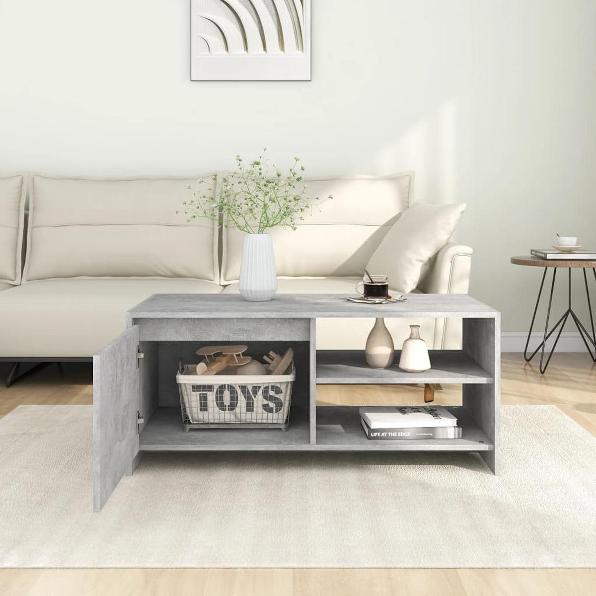 COUCHTISCH Betongrau 102x50x45 cm Holzwerkstoff - Grau, Holzwerkstoff (102/50/45cm) - furnicato