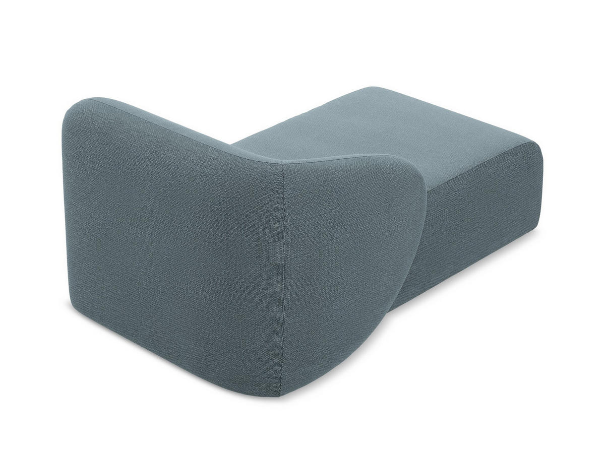 SOFAELEMENT Links Bouclé Stoff Blau - Blaugrau/Schwarz, Holzwerkstoff/Kunststoff (91/75/166cm) - Makamii
