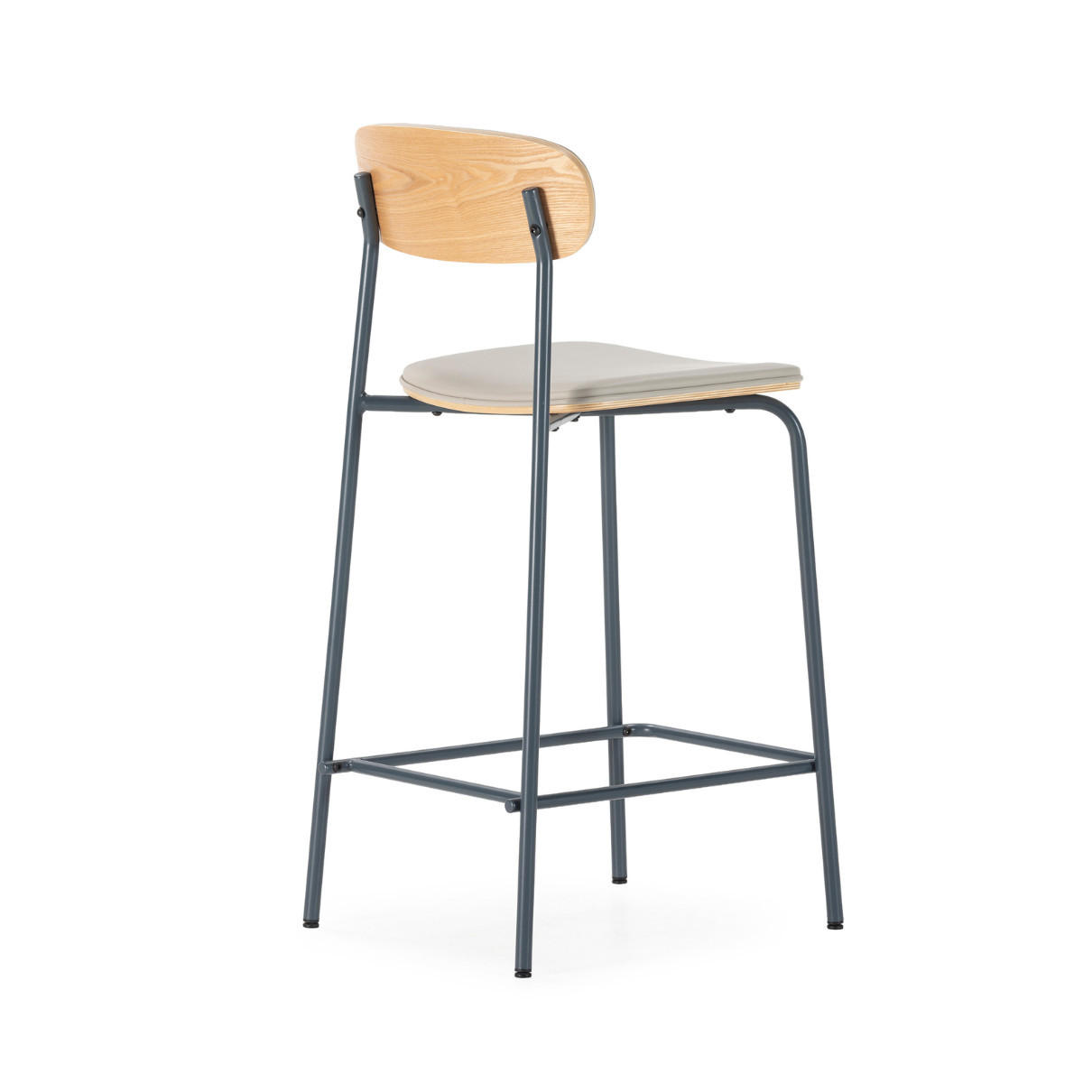HOCKER 2er-Set aus Kunstleder mit Metallfüßen 41/95/50 cm - Beige, Metall (41/95/14cm) - Calicosy