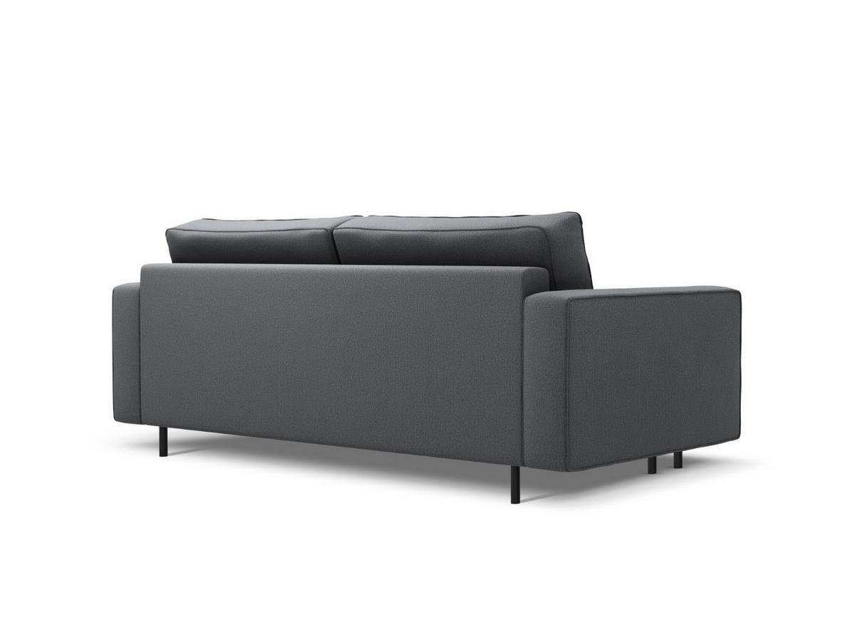 AUSKLAPPBARES-SOFA mit Bettkasten Caro aus strukturiertem Stoff dunkelgrau 3 Sitzplätze - Dunkelgrau, Textil (97/93/236cm) - Micadoni