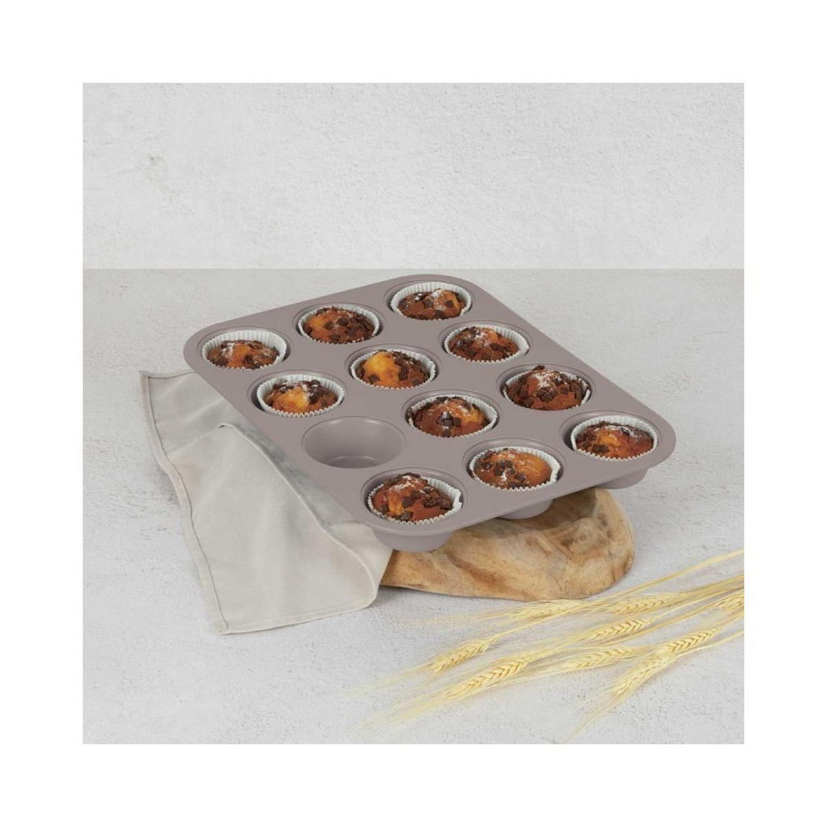 MUFFINFORM Grau 35/26.5/3 cm BH7947 - Grau, Metall (26.5/3/35cm) - Berlinger Haus