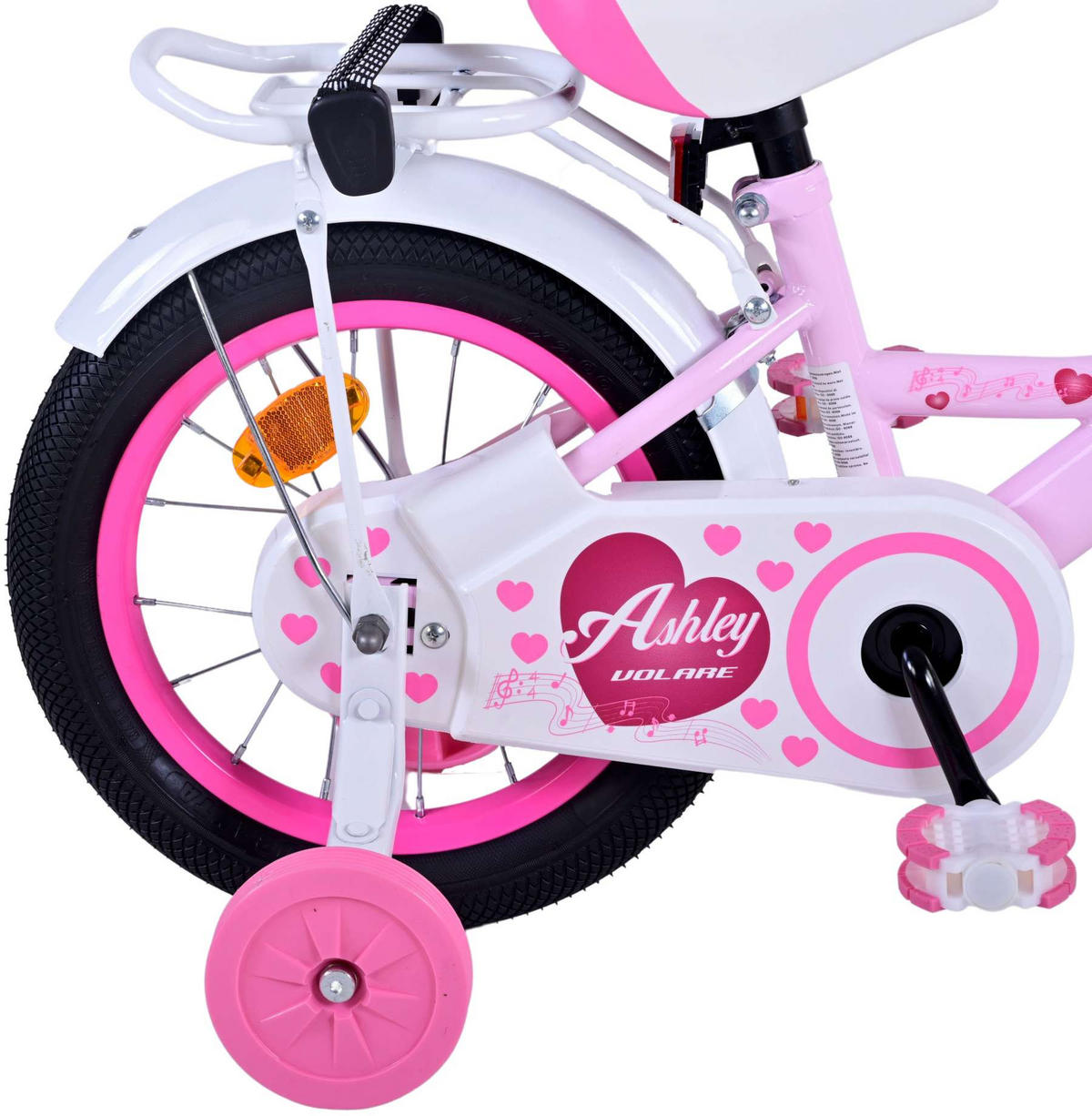 KINDERFAHRRAD Ashley - Mädchen - 14 Zoll - Rücktritt + Handbremse - Rosa - Hellrosa, Metall (46cm) - TPFSports