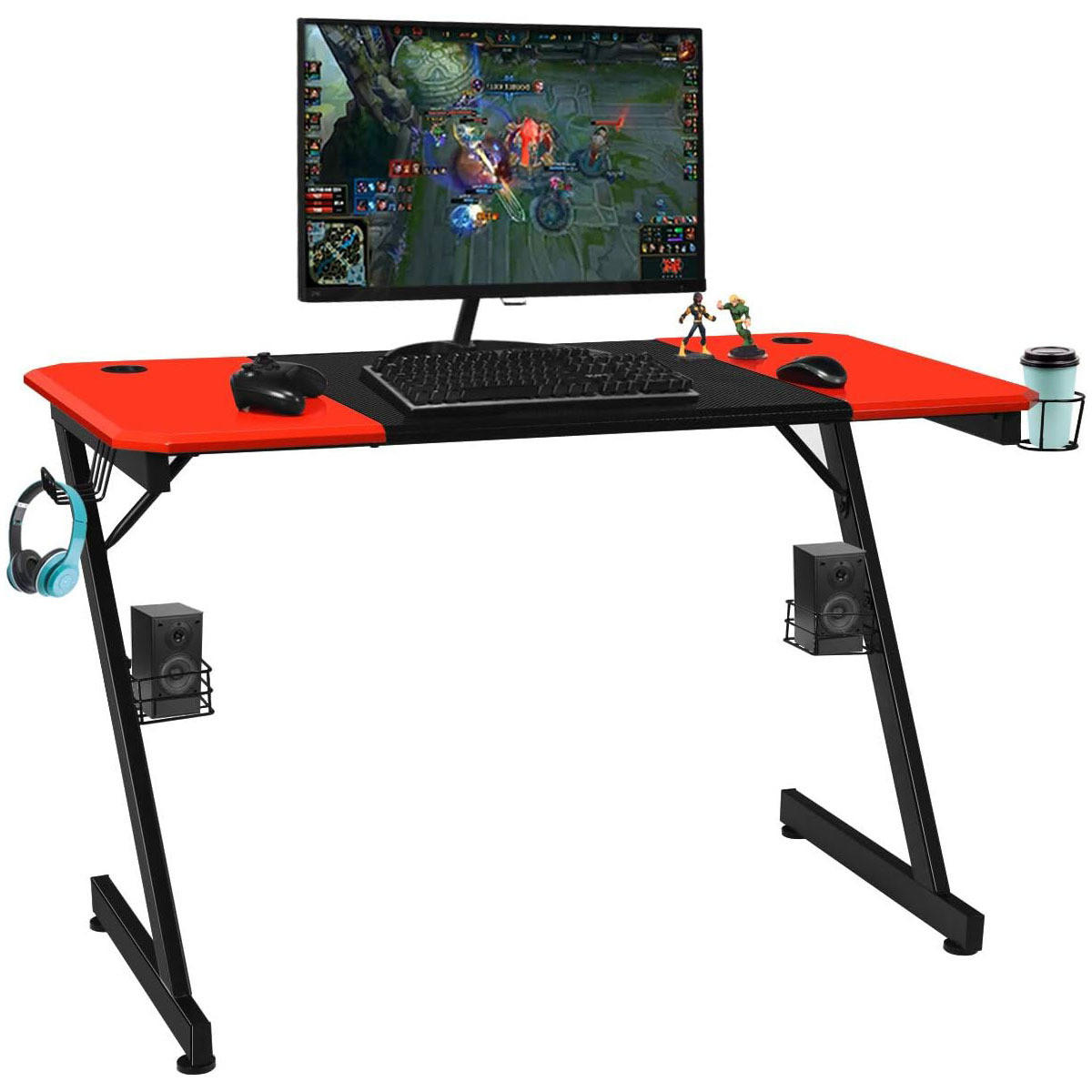 DATORBORD Rött - Multicolor, Träbaserade material (60/120/76cm) - COSTWAY