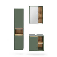SADA KOUPELNOVÉHO NÁBYTKU Viola Zelená/umělecká - dub artisan/zelená barva, kompozitní dřevo (60/60/45.5cm) - Vicco