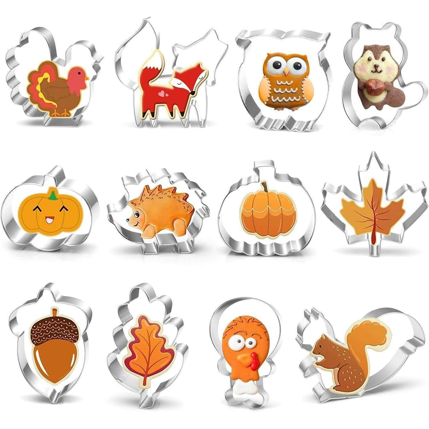 AUSSTECHFORMEN Set 12-teilig Herbst & Thanksgiving - Multicolor, Metall (9/1.5/9.5cm)