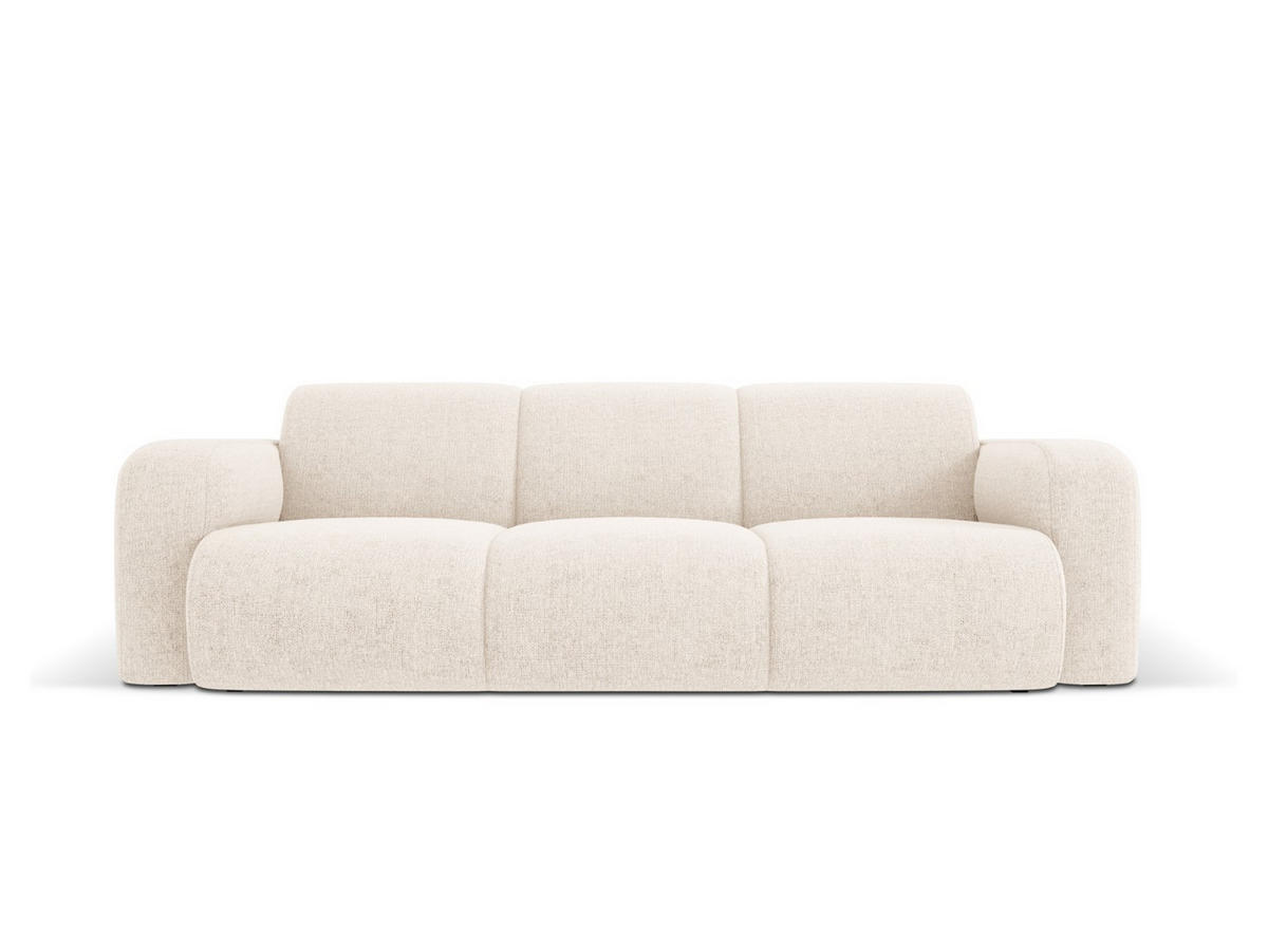 SOFA Molino aus Chenille-Stoff leichtes beige 3 Sitzplätze - Creme, Textil (95/72/235cm) - Micadoni
