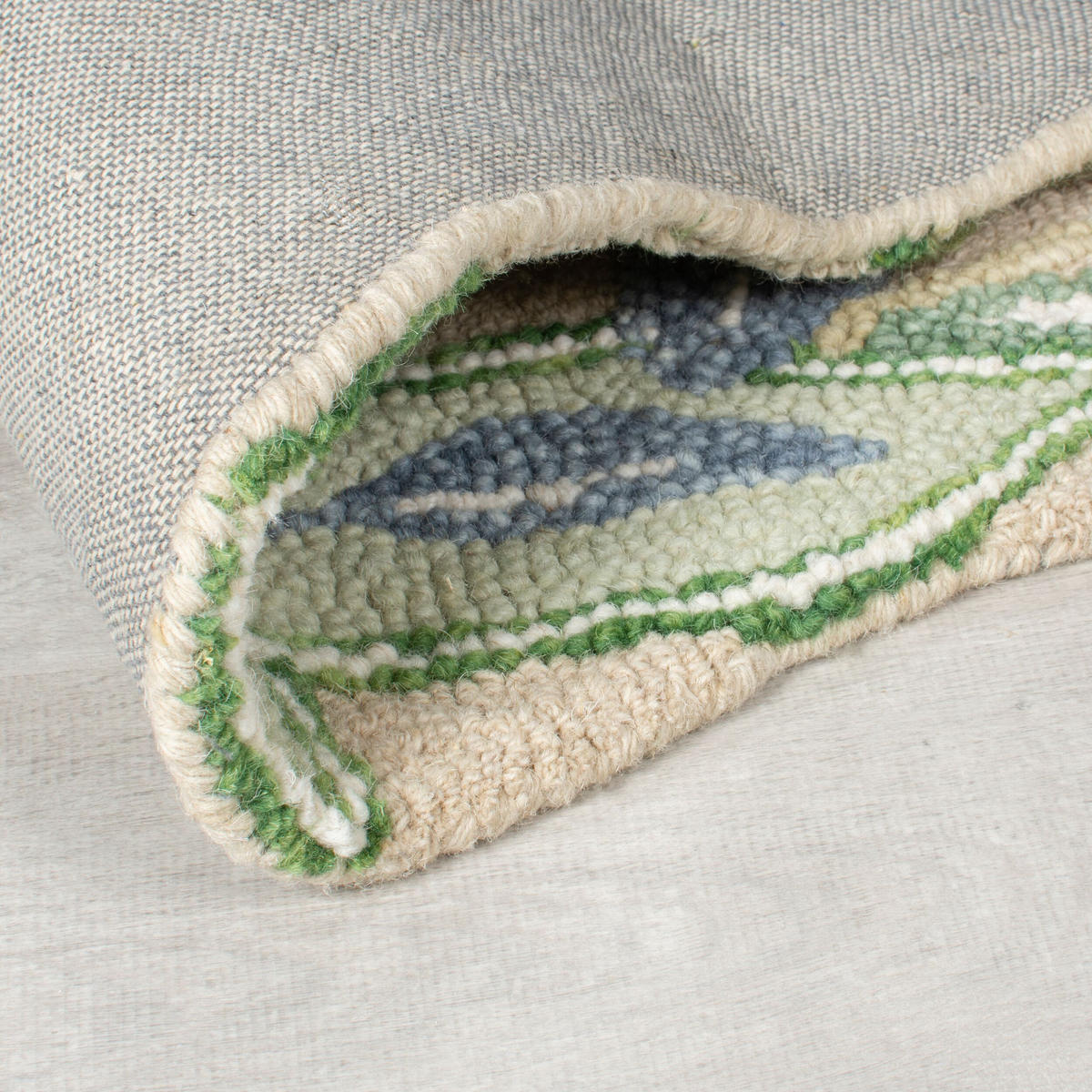 WOLLTEPPICH Shaped Botanisch Floral, Wohnzimmer Grün Rechteckig 200x290 - Grün, Textil (200/290cm) - KADIMA DESIGN