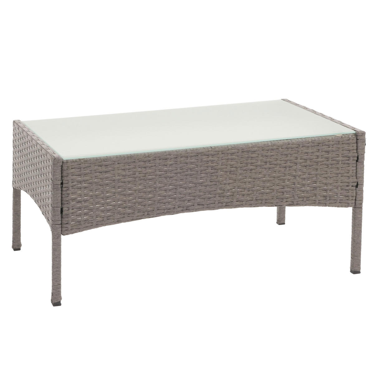 GARTENTISCH Andi aus Poly-Rattan HxBxT 38x79x48cm Grau - Grau, Kunststoff (48/79/38cm) - PROREGAL