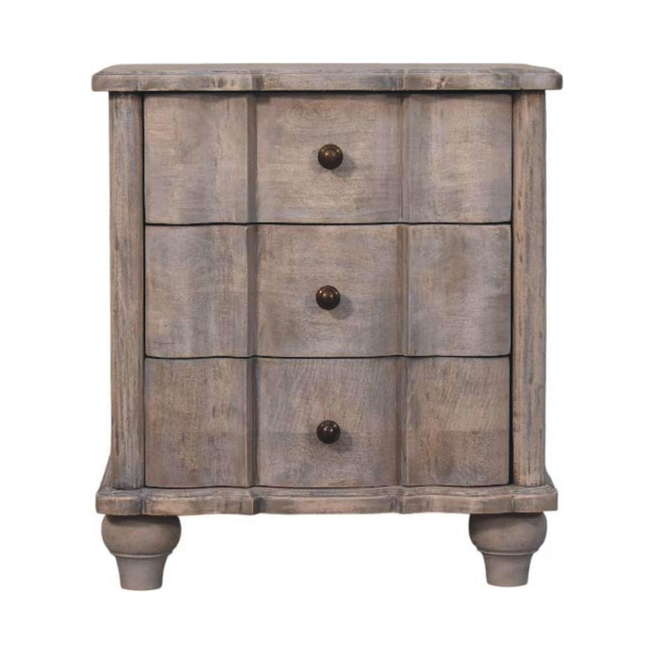 Artisan Furniture NOČNÍ STOLEK s elegantním sametovým potahem v mokka povrchu, 2 zásuvky, 1 otevřená police, tmavě hnědý
