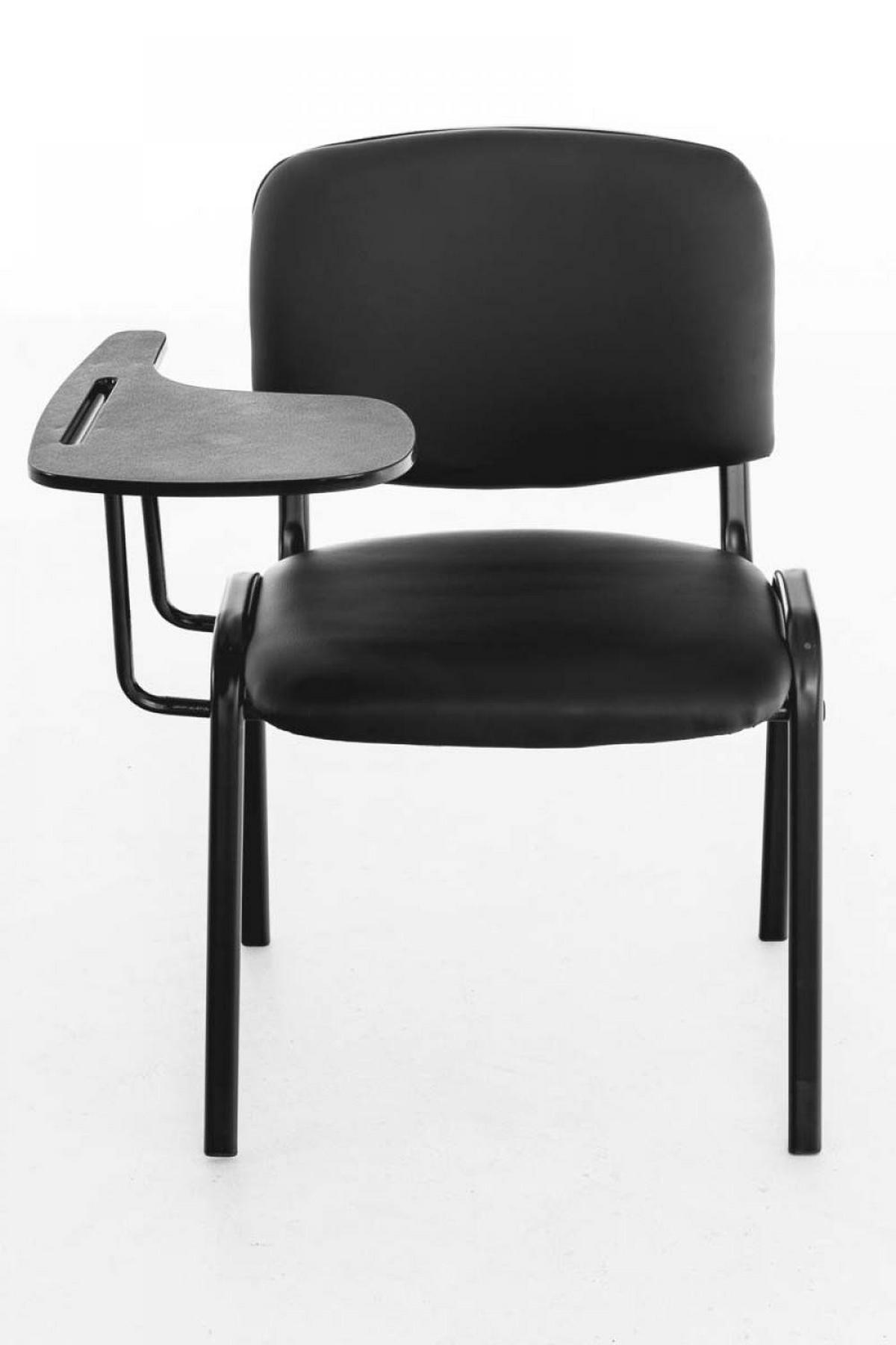 BESUCHERSTUHL Lederlook schwarz - Schwarz, Textil/Metall (53/81/71cm) - CLP