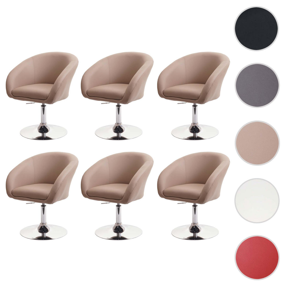 ESSZIMMERSTUHL taupe 6er-Set - Taupe, Textil (59/90/60cm) - MCW