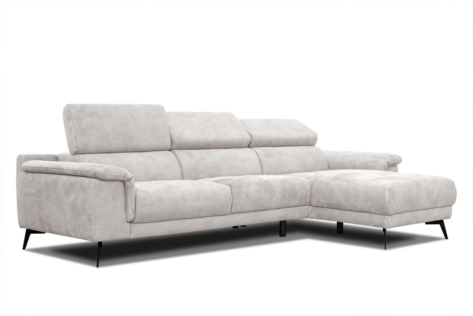 ECKSOFA FIERO 4-Sitzer, ecru - Ecru/Schwarz, Holzwerkstoff/Textil (288/170cm) - Courtois Laville
