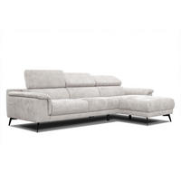 ECKSOFA FIERO 4-Sitzer, ecru - Ecru/Schwarz, Holzwerkstoff/Textil (288/170cm) - Courtois Laville