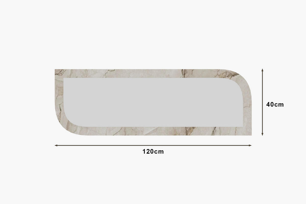 WANDSPIEGEL Radiance Granit Optik 40x120cm - Beige, Glas/Holzwerkstoff (40/120/2cm) - moebel17