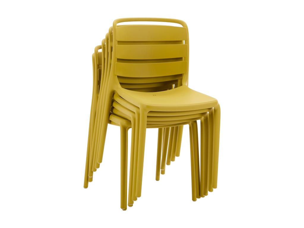 GARTENSTUHL stapelbar 2er-Set - Polypropylen - Gelb - MOAH von MYLIA - Gelb, Kunststoff (56.5/81/48cm) - Vente-Unique