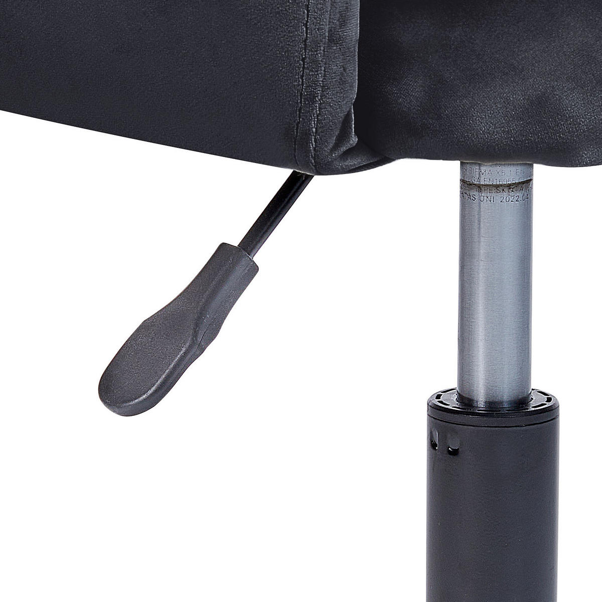 BÜROSTUHL Samtstoff Schwarz Sanilac - Schwarz, Textil/Metall (62/71/62cm) - Beliani