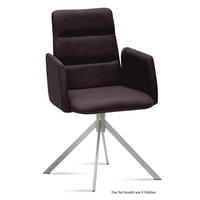ARMLEHNSTUHL (8er-Set) Dorlen 52x92x60 Edelstahl/Espresso - Edelstahlfarben/Dunkelbraun, Kunststoff (60/92/52cm) - 58aufmkessel