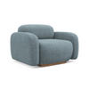 SESSEL Bouclé Stoff Blau - Blau/Blaugrau, Holz/Textil (110/73/95cm) - Makamii