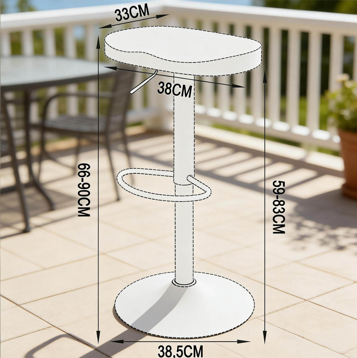 BARHOCKER 360° drehbar, höhenverstellbar 60–81 cm, Braun - Braun, Holz (31.5/81/41.5cm) - MIVRAY