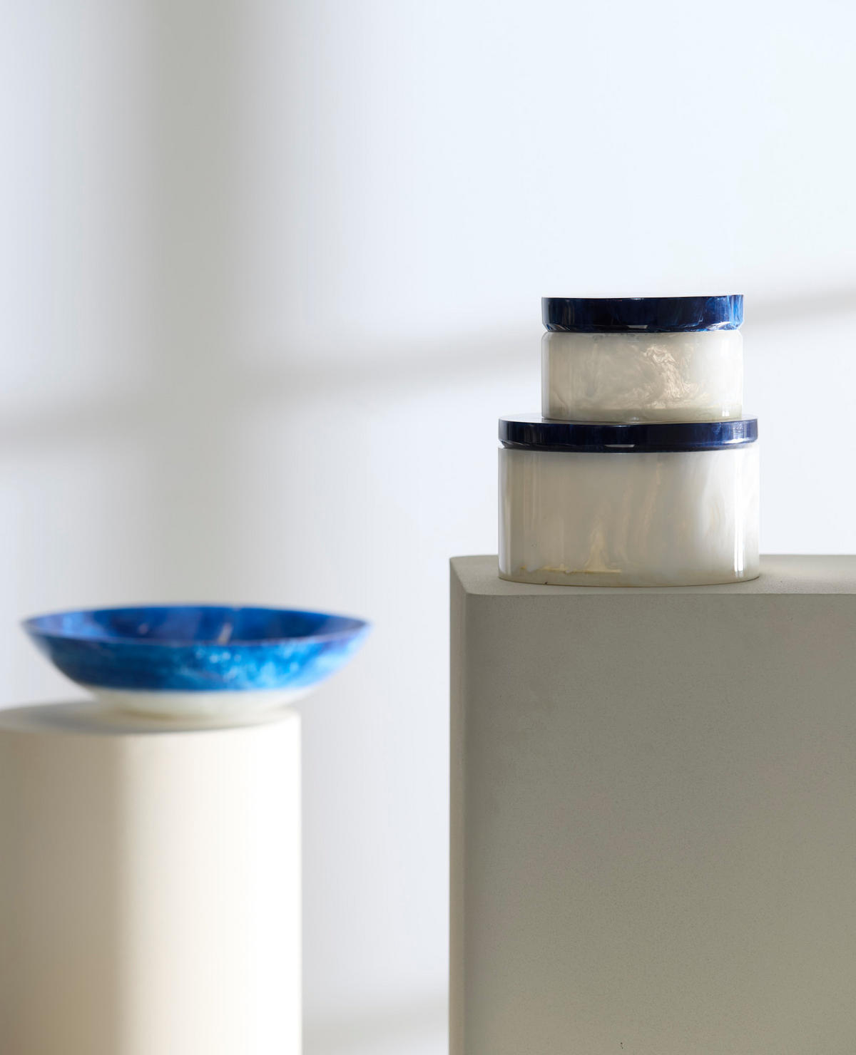 DEKO-DOSE Kelimutu Weiß Ø19/11,5 cm - Weiß, Kunststoff (19/11.5/19cm) - Light & Living