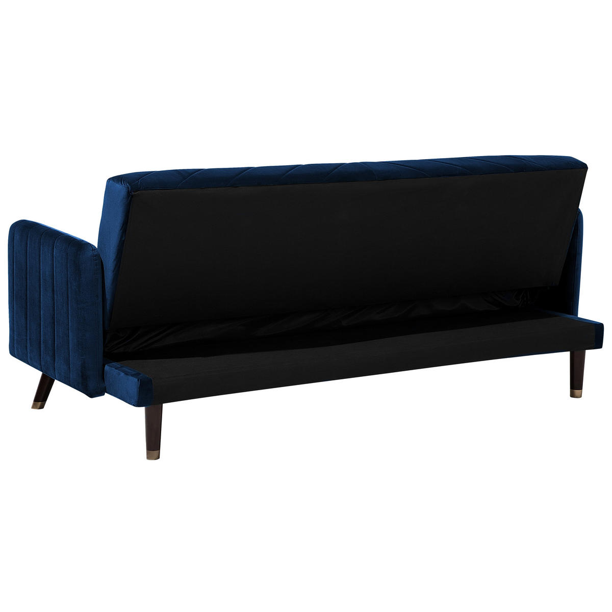 3-SITZER-SCHLAFSOFA Samtstoff Blau Senja - Hellblau, Textil (200/87/95cm) - Beliani
