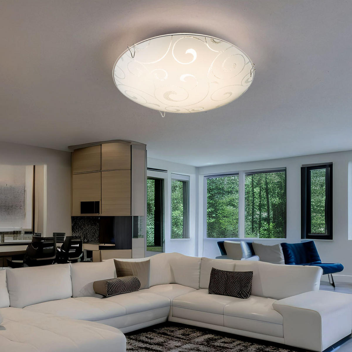 LED DECKENLEUCHTE Glas Weiß - Weiß, Glas (20/20/6cm)