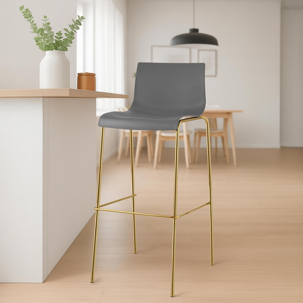 BARHOCKER Hover 100x43x48 cm grau - Grau, Kunststoff (43/100/48cm) - furnicato