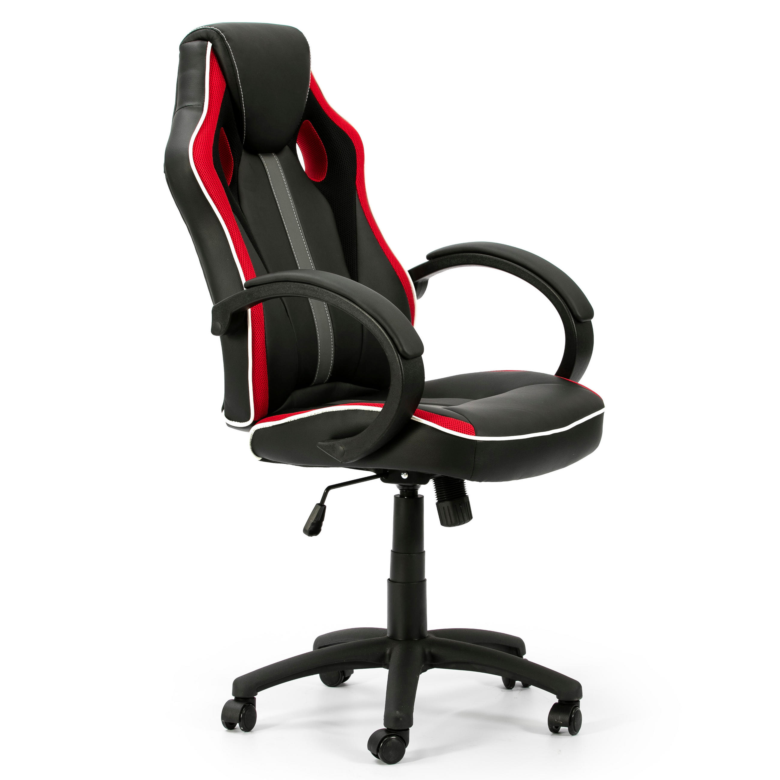 DREHSTUHL Formula Schwarz/Rote - Rot, Fell (68/112/61cm) - VS Venta-stock