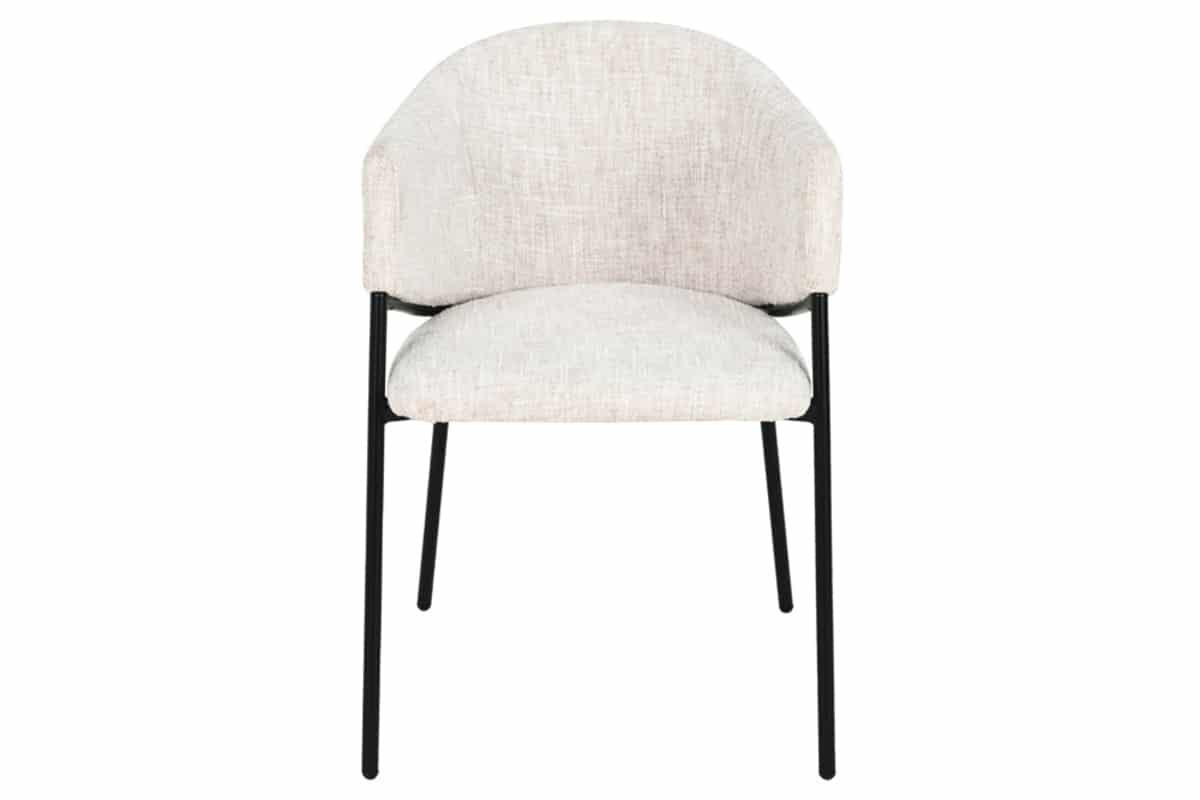 STUHL NOBLESSE Chenille Beige 80 cm - Beige/Schwarz, Kunststoff/Textil (52/77/60cm) - riess-ambiente