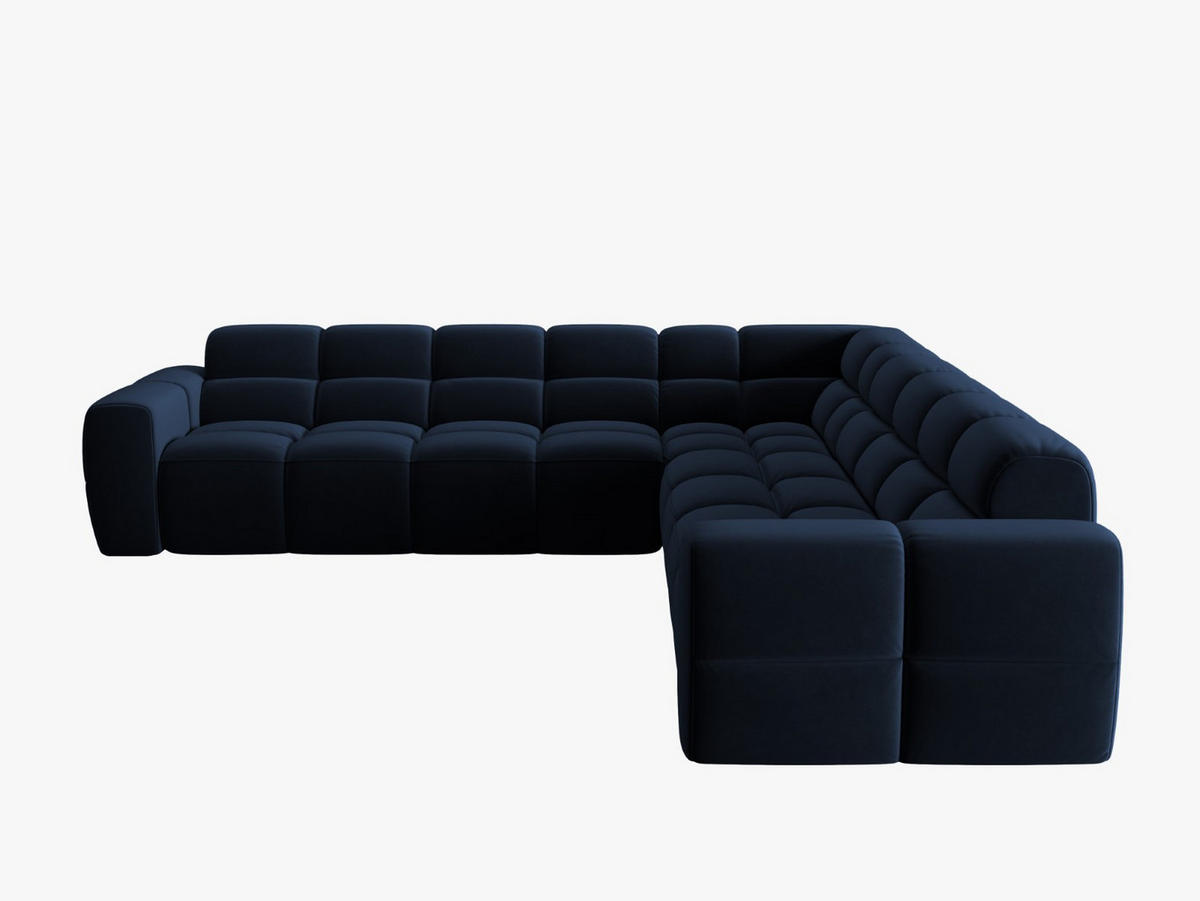 ECKSOFA Lisa aus Samt königsblau 5 Sitzplätze - Dunkelblau, Textil (310/310cm) - Micadoni