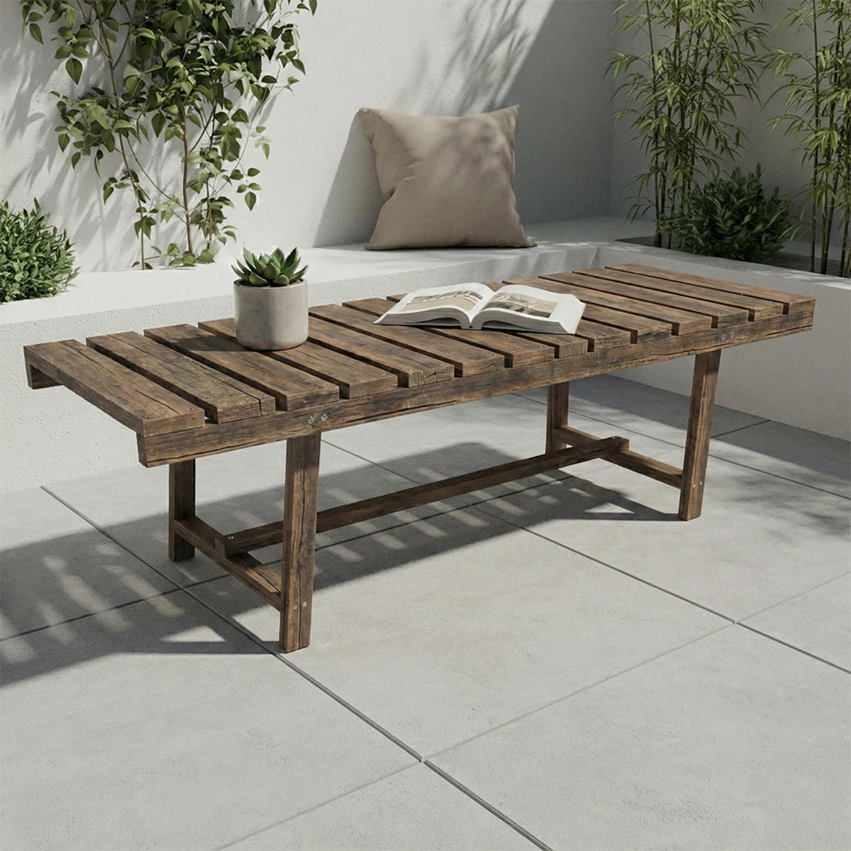 GARTENBANK - Dunkelbraun, Holz (110/35/38cm) - Relaxdays