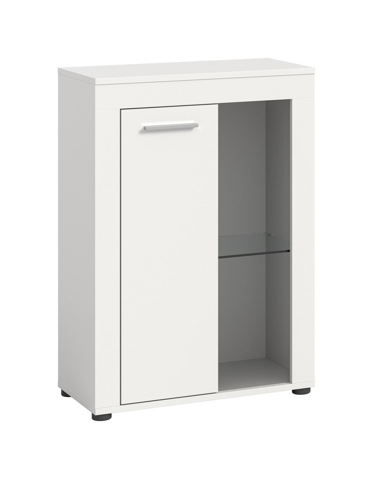 VITRINE JAM (B/H/T: ca. 60/86/35 cm) in weiß/weiß - Weiß, Holzwerkstoff (60/86/35cm)