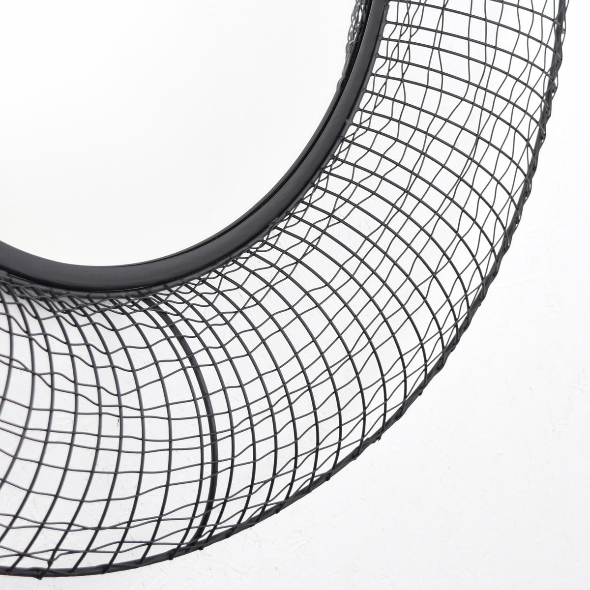 WANDSPIEGEL Wire Schwarz - Schwarz, Metall (75/75/10cm) - LOFT42