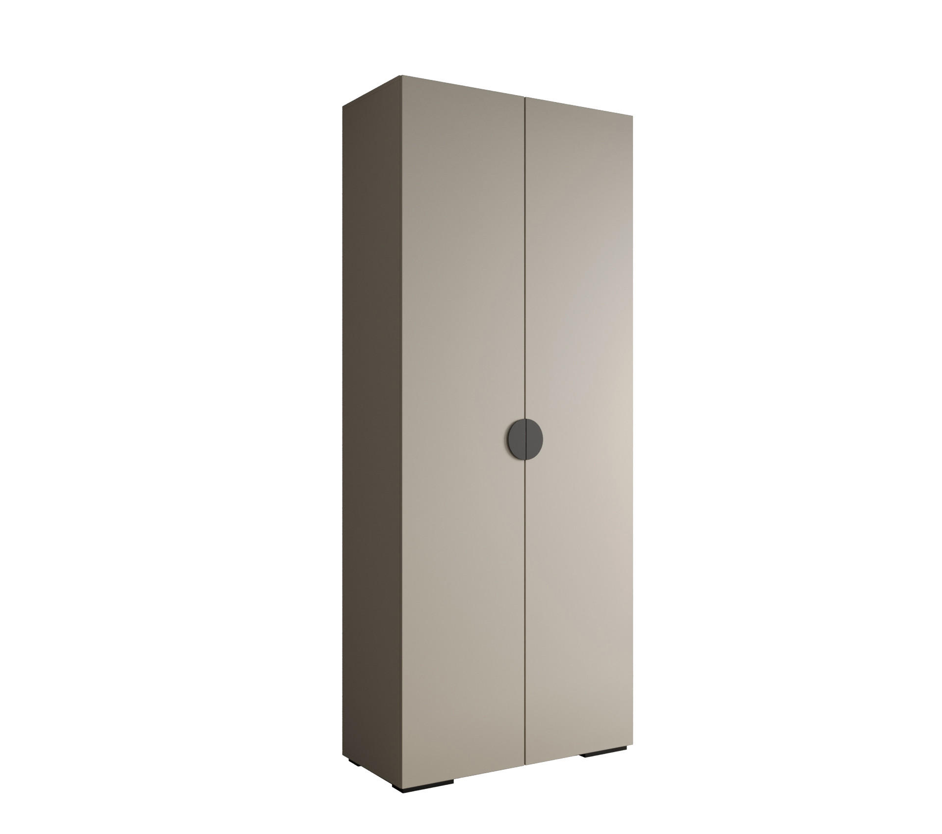 DREHTÜRENSCHRANK 236.7/100/47 2-türig - Kaschmir/Schwarz, Holz/Metall (100/236.7/47cm) - Abiks Möbel