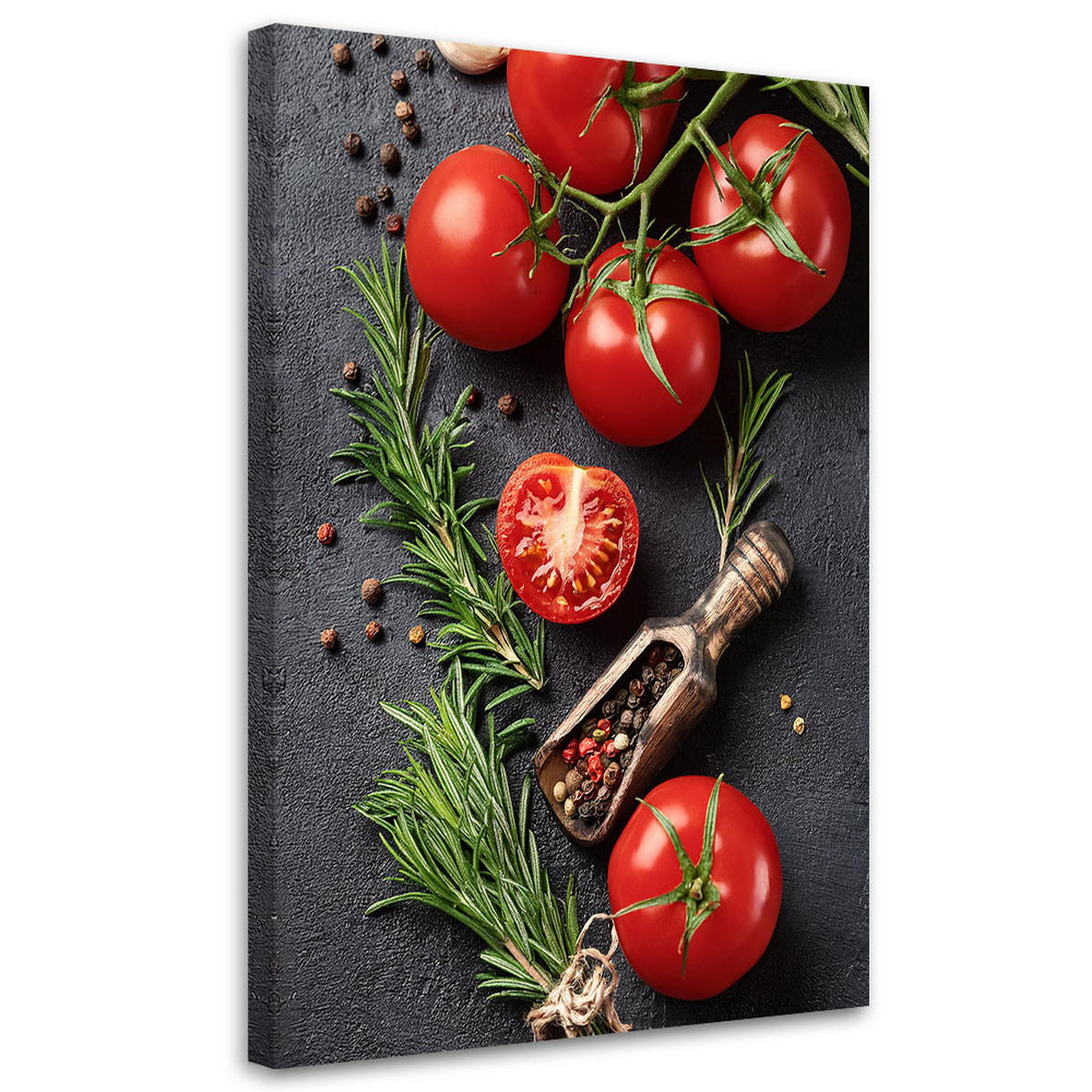 WANDBILD tomaten gemüse lebensmittelküche - Rot, Textil (40/60cm) - Feeby