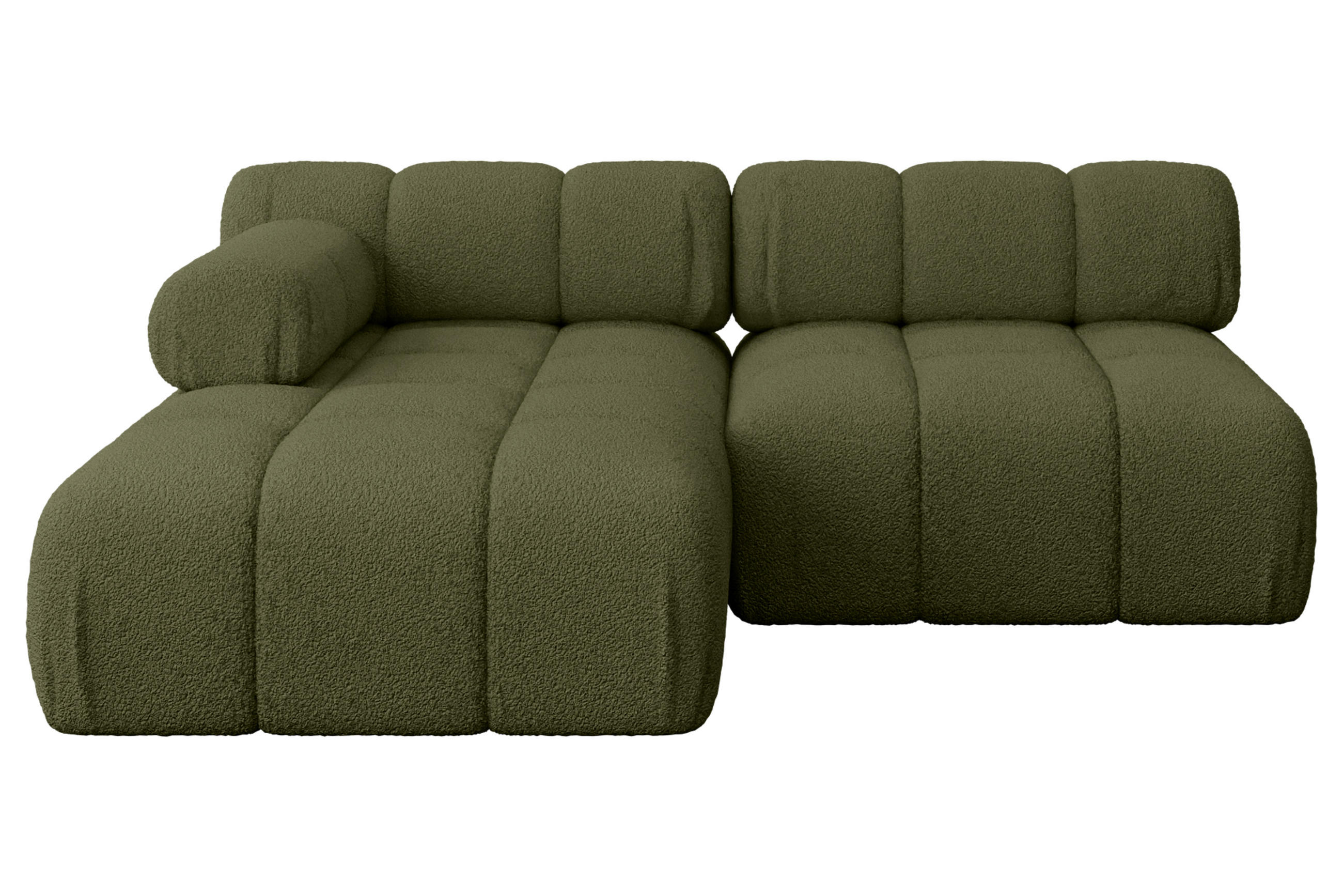 ECKSOFA modulares Sofa Razon-L1 - 190x160x70 cm Grün Bouclé - Grün, Holzwerkstoff/Textil (190/160cm) - ALTDECOR
