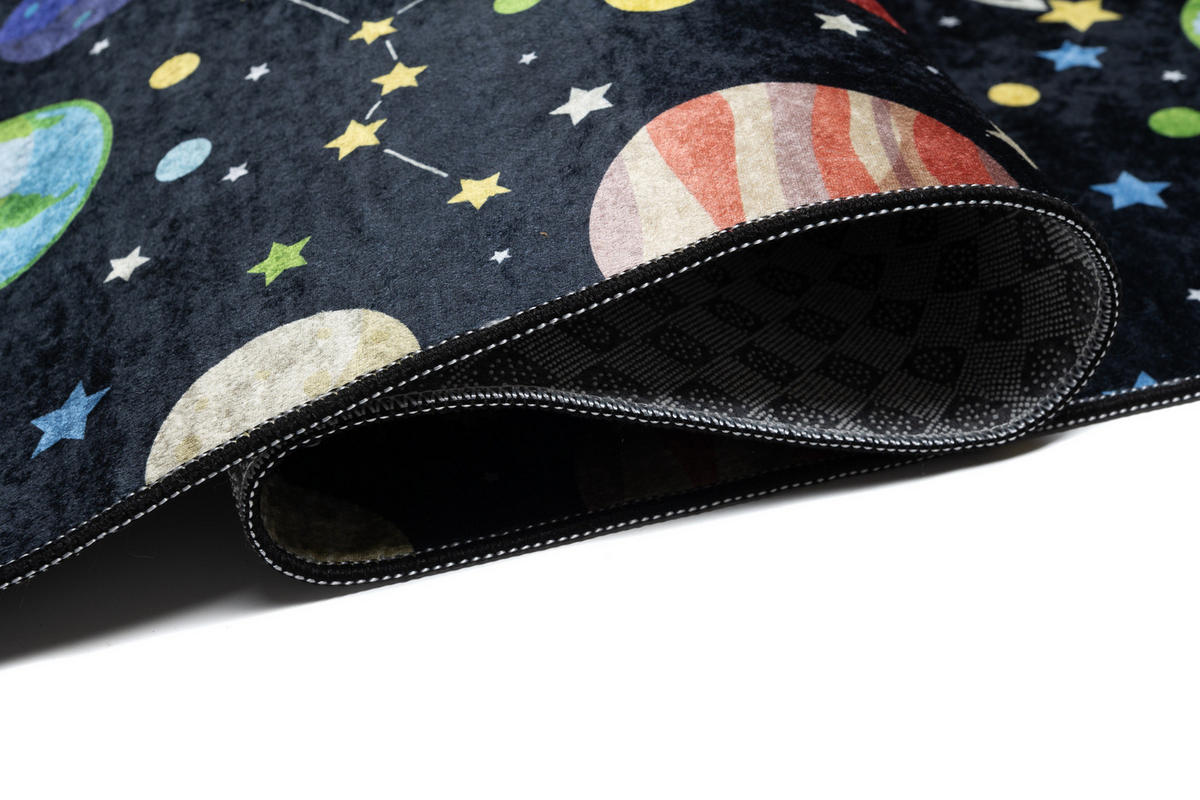 TEPPICH EMMA Schwarz 80/150 cm - Schwarz, Kunststoff (80/150cm) - Tapiso