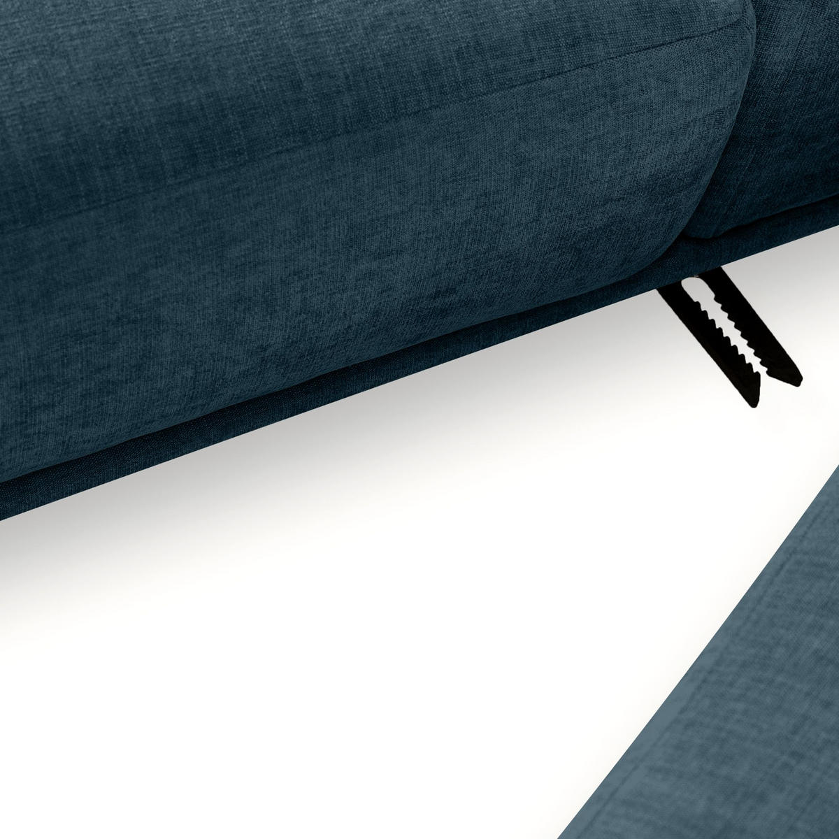 ECKSOFA-RECHTS FOSERO, Chenille-Stoff - Buchefarben/Petrol, Holz/Holzwerkstoff (204/155cm) - KONSIMO®