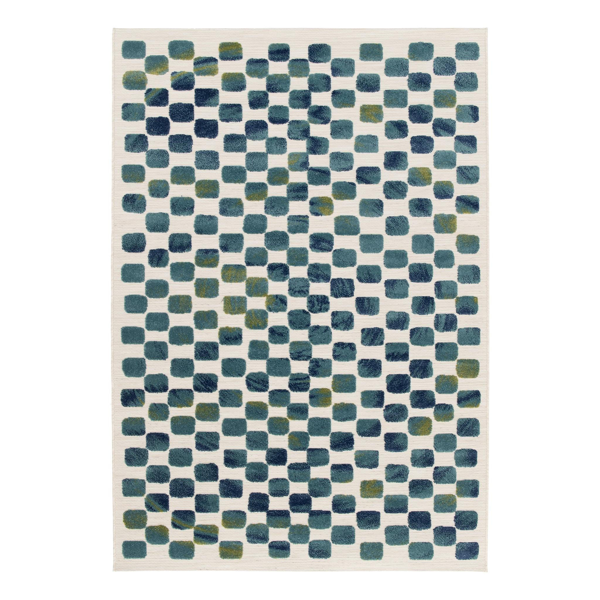 TEPPICH modern grafisch blau - Blau, Textil (120/170cm) - AFK Living