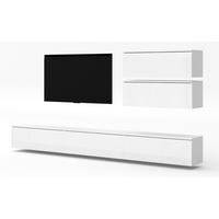 WOHNWAND Loriano V Weiß, Matt/Hochglanz 300/102/32 cm Anbauwand - Weiß, Holzwerkstoff/Kunststoff (300/102/32cm) - AX Living