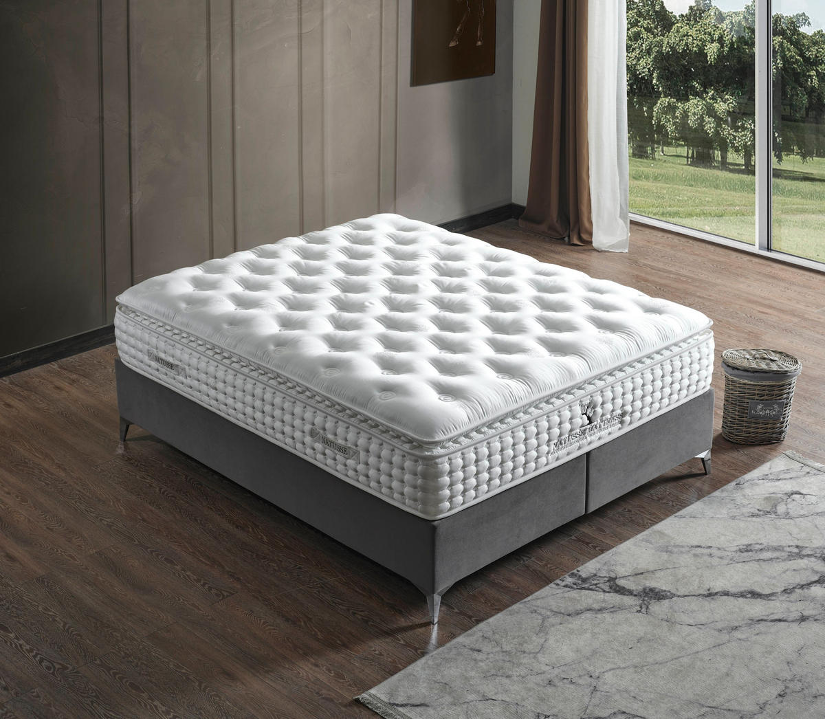 POLSTERBETTSET Air Comfort 180x200 Grau - Grau, Textil/Metall (180/200cm) - Villa Möbel